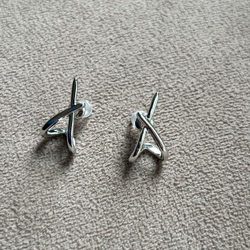 New Anthropologie Silver Earrings- Never Worn